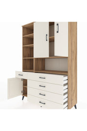 Hyperion Dolap 8 Raflı 5 Çekmeceli 3 Kapaklı 132x44x195 Çam-Aytaşı/Aytaşı