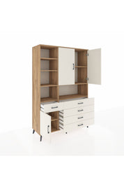 Hyperion Dolap 8 Raflı 5 Çekmeceli 3 Kapaklı 132x44x195 Çam-Aytaşı/Aytaşı