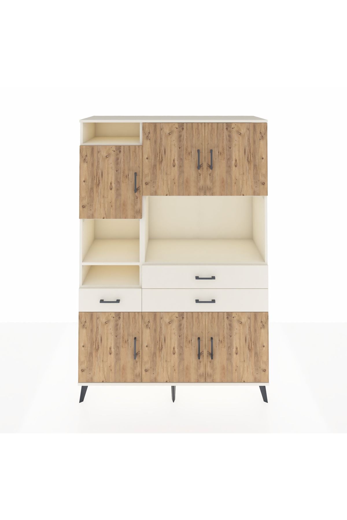 Hyperion Dolap 9 Raflı 3 Çekmeceli 6 Kapaklı 132x44x195 Aytaşı-Çam/Aytaşı