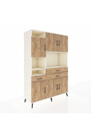 Hyperion Dolap 9 Raflı 3 Çekmeceli 6 Kapaklı 132x44x195 Aytaşı-Çam/Çam