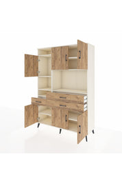 Hyperion Dolap 9 Raflı 3 Çekmeceli 6 Kapaklı 132x44x195 Aytaşı-Çam/Çam
