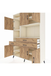 Hyperion Dolap 9 Raflı 3 Çekmeceli 6 Kapaklı 132x44x195 Aytaşı-Çam/Çam