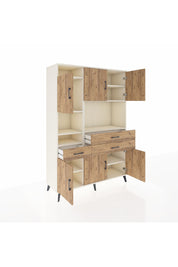 Hyperion Dolap 9 Raflı 3 Çekmeceli 6 Kapaklı 132x44x195 Aytaşı-Çam/Çam