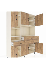 Hyperion Dolap 9 Raflı 3 Çekmeceli 6 Kapaklı 132x44x195 Aytaşı-Çam/Çam