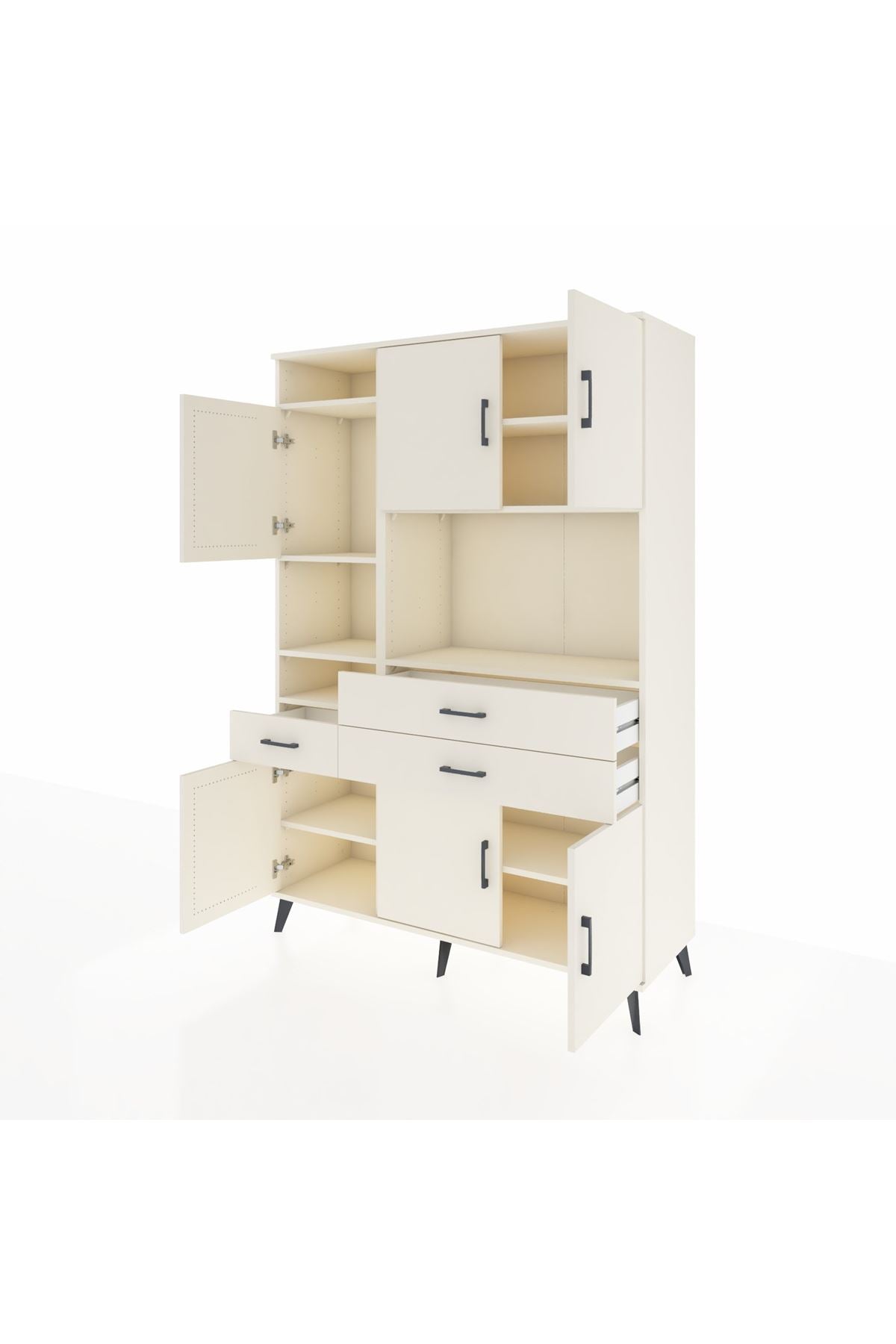 Hyperion Dolap 9 Raflı 3 Çekmeceli 6 Kapaklı 132x44x195 Aytaşı-Aytaşı/Aytaşı