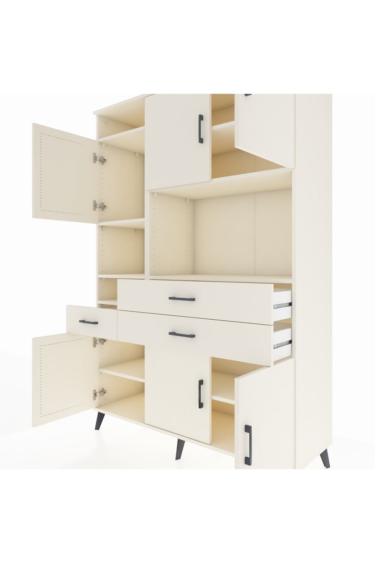 Hyperion Dolap 9 Raflı 3 Çekmeceli 6 Kapaklı 132x44x195 Aytaşı-Aytaşı/Aytaşı