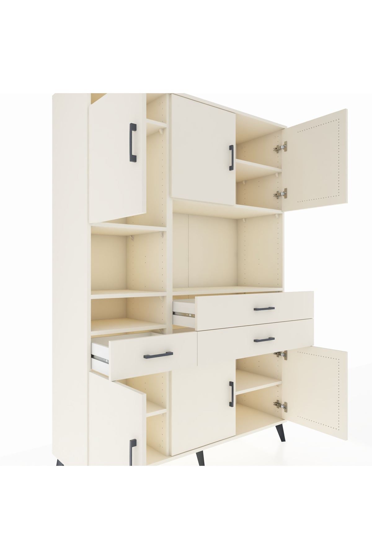 Hyperion Dolap 9 Raflı 3 Çekmeceli 6 Kapaklı 132x44x195 Aytaşı-Aytaşı/Aytaşı