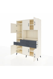 Hyperion Dolap 9 Raflı 3 Çekmeceli 6 Kapaklı 132x44x195 Aytaşı-Aytaşı/Antrasit