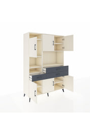 Hyperion Dolap 9 Raflı 3 Çekmeceli 6 Kapaklı 132x44x195 Aytaşı-Aytaşı/Antrasit