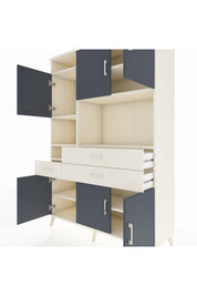 Hyperion Dolap 9 Raflı 3 Çekmeceli 6 Kapaklı 132x44x195 Aytaşı-Antrasit/Aytaşı