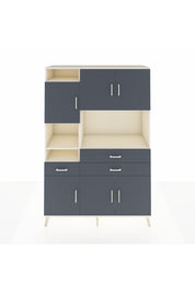 Hyperion Dolap 9 Raflı 3 Çekmeceli 6 Kapaklı 132x44x195 Aytaşı-Antrasit/Antrasit