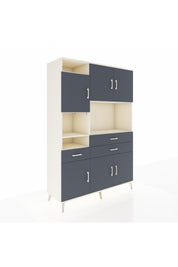 Hyperion Dolap 9 Raflı 3 Çekmeceli 6 Kapaklı 132x44x195 Aytaşı-Antrasit/Antrasit