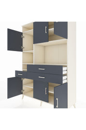 Hyperion Dolap 9 Raflı 3 Çekmeceli 6 Kapaklı 132x44x195 Aytaşı-Antrasit/Antrasit