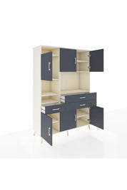 Hyperion Dolap 9 Raflı 3 Çekmeceli 6 Kapaklı 132x44x195 Aytaşı-Antrasit/Antrasit