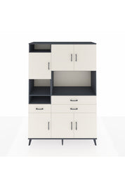 Hyperion Dolap 9 Raflı 3 Çekmeceli 6 Kapaklı 132x44x195 Antrasit-Aytaşı/Aytaşı