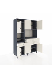 Hyperion Dolap 9 Raflı 3 Çekmeceli 6 Kapaklı 132x44x195 Antrasit-Aytaşı/Aytaşı