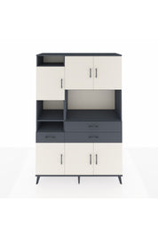 Hyperion Dolap 9 Raflı 3 Çekmeceli 6 Kapaklı 132x44x195 Antrasit-Aytaşı/Antrasit