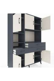 Hyperion Dolap 9 Raflı 3 Çekmeceli 6 Kapaklı 132x44x195 Antrasit-Aytaşı/Antrasit