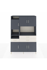 Hyperion Dolap 9 Raflı 3 Çekmeceli 6 Kapaklı 132x44x195 Antrasit-Antrasit/Aytaşı