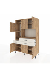Hyperion Dolap 9 Raflı 3 Çekmeceli 6 Kapaklı 132x44x195 Çam-Çam/Aytaşı