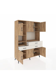 Hyperion Dolap 9 Raflı 3 Çekmeceli 6 Kapaklı 132x44x195 Çam-Çam/Aytaşı