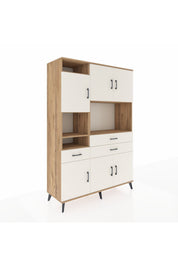 Hyperion Dolap 9 Raflı 3 Çekmeceli 6 Kapaklı 132x44x195 Çam-Aytaşı/Aytaşı