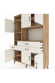 Hyperion Dolap 9 Raflı 3 Çekmeceli 6 Kapaklı 132x44x195 Çam-Aytaşı/Aytaşı