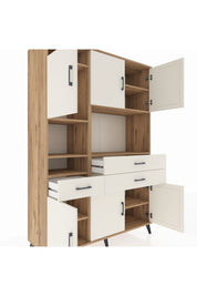 Hyperion Dolap 9 Raflı 3 Çekmeceli 6 Kapaklı 132x44x195 Çam-Aytaşı/Aytaşı