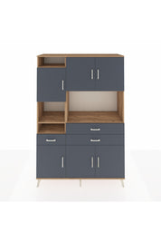 Hyperion Dolap 9 Raflı 3 Çekmeceli 6 Kapaklı 132x44x195 Çam-Antrasit/Antrasit