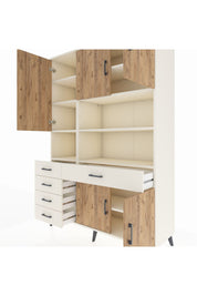 Hyperion Dolap 9 Raflı 5 Çekmeceli 5 Kapaklı 132x44x195 Aytaşı-Çam/Aytaşı