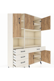 Hyperion Dolap 9 Raflı 5 Çekmeceli 5 Kapaklı 132x44x195 Aytaşı-Çam/Aytaşı