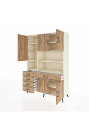 Hyperion Dolap 9 Raflı 5 Çekmeceli 5 Kapaklı 132x44x195 Aytaşı-Çam/Çam