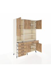 Hyperion Dolap 9 Raflı 5 Çekmeceli 5 Kapaklı 132x44x195 Aytaşı-Çam/Çam