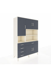 Hyperion Dolap 9 Raflı 5 Çekmeceli 5 Kapaklı 132x44x195 Aytaşı-Antrasit/Antrasit