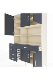 Hyperion Dolap 9 Raflı 5 Çekmeceli 5 Kapaklı 132x44x195 Aytaşı-Antrasit/Antrasit