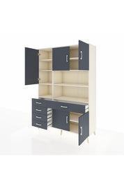 Hyperion Dolap 9 Raflı 5 Çekmeceli 5 Kapaklı 132x44x195 Aytaşı-Antrasit/Antrasit