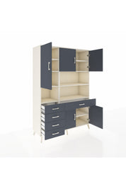 Hyperion Dolap 9 Raflı 5 Çekmeceli 5 Kapaklı 132x44x195 Aytaşı-Antrasit/Antrasit