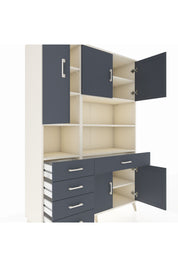 Hyperion Dolap 9 Raflı 5 Çekmeceli 5 Kapaklı 132x44x195 Aytaşı-Antrasit/Antrasit