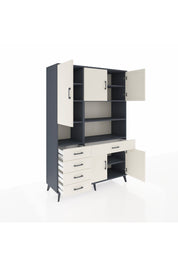 Hyperion Dolap 9 Raflı 5 Çekmeceli 5 Kapaklı 132x44x195 Antrasit-Aytaşı/Aytaşı