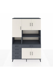 Hyperion Dolap 9 Raflı 5 Çekmeceli 5 Kapaklı 132x44x195 Antrasit-Aytaşı/Antrasit