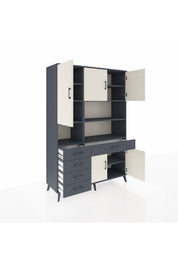 Hyperion Dolap 9 Raflı 5 Çekmeceli 5 Kapaklı 132x44x195 Antrasit-Aytaşı/Antrasit