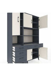 Hyperion Dolap 9 Raflı 5 Çekmeceli 5 Kapaklı 132x44x195 Antrasit-Aytaşı/Antrasit