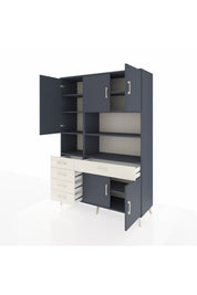 Hyperion Dolap 9 Raflı 5 Çekmeceli 5 Kapaklı 132x44x195 Antrasit-Antrasit/Aytaşı