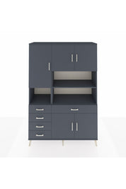 Hyperion Dolap 9 Raflı 5 Çekmeceli 5 Kapaklı 132x44x195 Antrasit-Antrasit/Antrasit