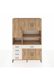 Hyperion Dolap 9 Raflı 5 Çekmeceli 5 Kapaklı 132x44x195 Çam-Çam/Aytaşı