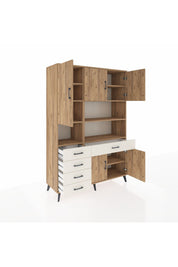 Hyperion Dolap 9 Raflı 5 Çekmeceli 5 Kapaklı 132x44x195 Çam-Çam/Aytaşı