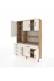 Hyperion Dolap 9 Raflı 5 Çekmeceli 5 Kapaklı 132x44x195 Çam-Aytaşı/Aytaşı