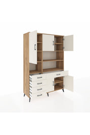 Hyperion Dolap 9 Raflı 5 Çekmeceli 5 Kapaklı 132x44x195 Çam-Aytaşı/Aytaşı
