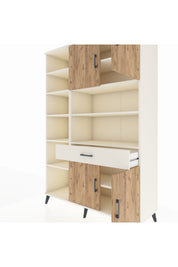 Hyperion Dolap 10 Raflı Tek Çekmeceli 4 Kapaklı 132x44x195 Aytaşı-Çam/Aytaşı