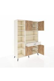 Hyperion Dolap 10 Raflı Tek Çekmeceli 4 Kapaklı 132x44x195 Aytaşı-Çam/Aytaşı